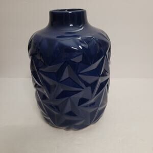 Gorgeous Blue Textured Ceramic Vase - Home Decor